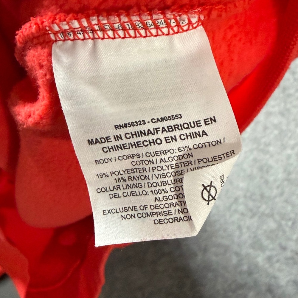 Nike Sportswear Floral Swoosh Quarter Zip Fleece Pullover Red Mens XL Sweatshirt - Picture 5 of 9